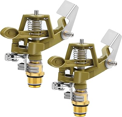 2 pièces tête d'arrosage robuste en laiton de 1/2 pouces avec buses, arroseurs d'irrigation réglables de 0 à 360 degrés pour l'arrosage de la terrasse et de la pelouse. Diaytar : Votre partenaire e-commerce au quotidien