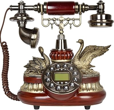 Téléphone en bois antique vintage années 60 mode cordon téléphone ancien