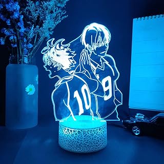 Haikyuu anime volley-ball 3d veilleuse pour garçons usb lumière led bouton tactile lampe