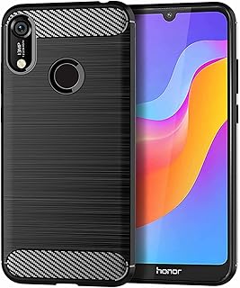 Coque huawei honor 8a avec motif de texture en fibre de carbone brossée