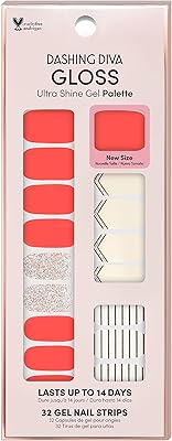 Bandes à ongles scintillantes dashing diva coral pop | sans uv résistantes aux