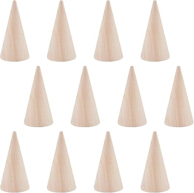 Nbeads 12 pièces support de présentoir de bague en bois, présentoir de bijoux