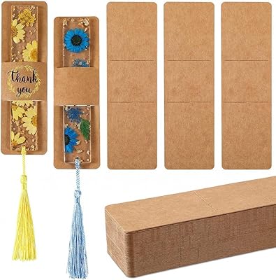 Goodern 50 pièces support de marque-page en résine,manchons de marque-page kraft marque-pages diy