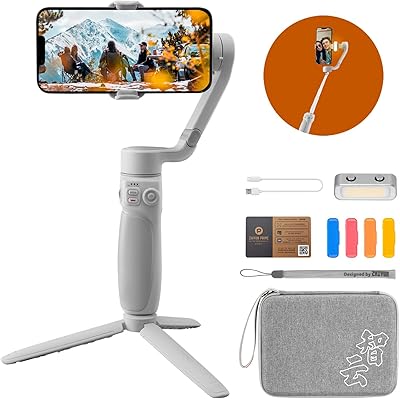 Kit combiné zhion smooth q4 - stabilisateur de cardan pour iphone 14/13/12/11 pro