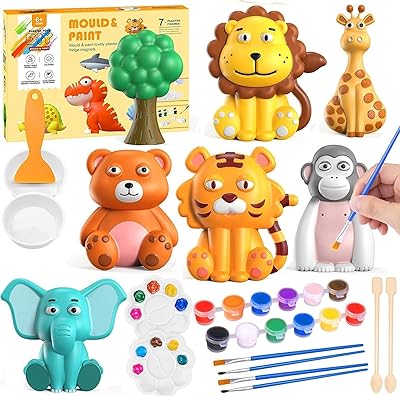 Kit de peinture et d'artisanat pour enfants - ensemble de 17 pièces, coloriage de vos propres jouets d'activité créative, cadeau pour garçons et filles, jouet de bricolage pour 4-6 ans, 8-12 ans, 6-8 ans (zoo). Optimisez votre budget avec Diaytar Sénégal