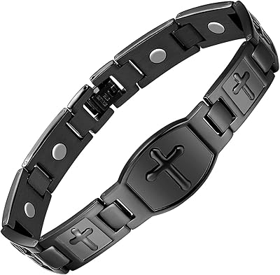 Bracelets magnétiques pour hommes, bracelet en acier titane pour hommes avec aimants, longueur réglable avec calibreur, thérapie par champ magnétique. Diaytar Sénégal : L'e-commerce qui vous ressemble