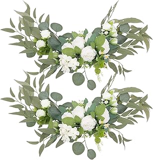 Abaodam 2 pièces maison swag porte feuilles swags fête rustique linteau fleurs arc
