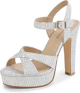 Sandales à talons hauts modatop pour femmes, bout ouvert, sandales compensées à talons