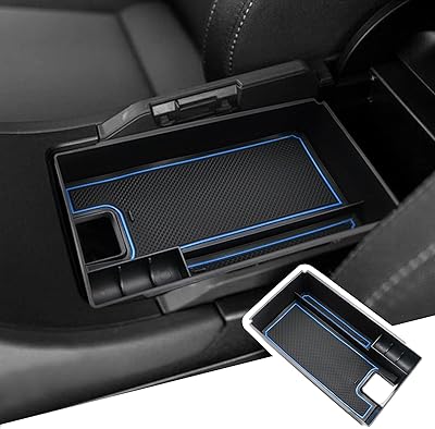 Bibibo pour accessoires venza 2022, plateau de rangement de console centrale compatible avec toyota venza 2021 2022, boîte de rangement d'accoudoir pour organisateur de console venza (garniture bleue). Diaytar : Connectez-vous aux meilleures offres