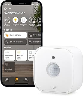 Détecteur de mouvement intelligent eve avec capteur de lumière, résistant à l'eau ipx3