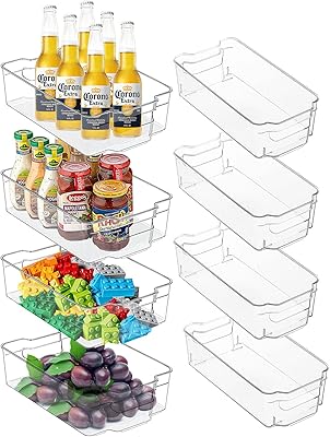 Bacs de rangement empilables pour réfrigérateur youvel, ensemble de 8 bacs de rangement