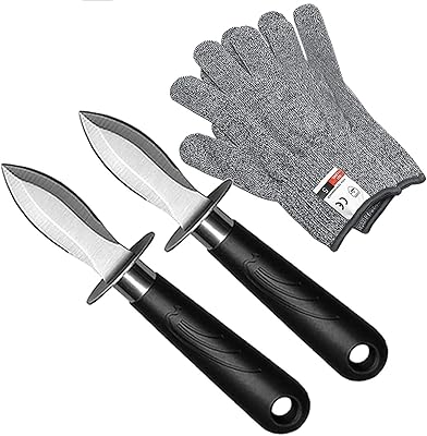Ensemble de couteaux shaker à huîtres, couteau à huîtres et gants résistants aux