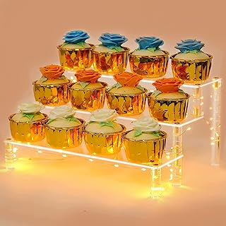 Présentoir à gâteaux u-home présentoir en acrylique 3 niveaux support dessert transparent