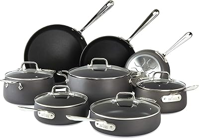 Batterie de cuisine all clad ha108az ha1, anodisé dur, antiadhésif, lavable au lave-vaisselle