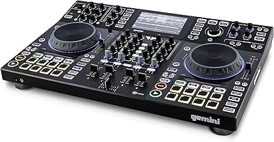 Console dj/midi autonome gemini sound sdj-4000 avec 2 platines, table de mixage 4