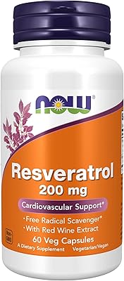 Now supplements resvératrol naturel 200 mg avec extrait de vin rouge
