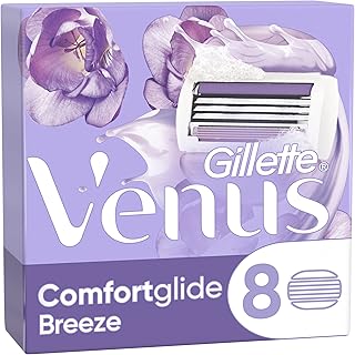 Rasoir 2-en-1 pour femme gillette venus comfortglide breeze, paquet de 8 lames rechargeables