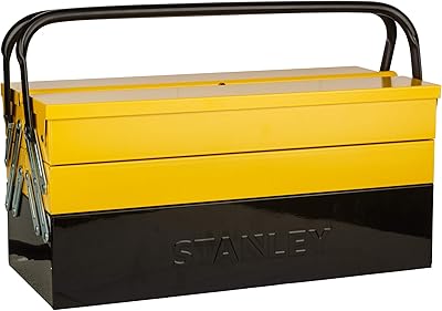 Coffre à outils en métal stanley de 5 plateaux, jaune/noir, 18 pouces, 1-94-738
