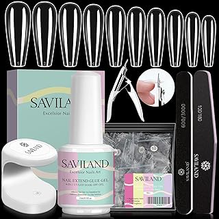 Safyland nail tips and glue gel set 500 pièces de longs
