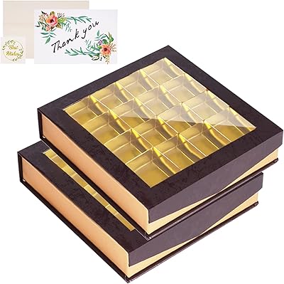 Boîtes à chocolat bamlon packaging avec fenêtre et truffes vides avec séparateurs