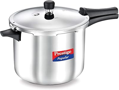 Autocuiseur ttk prestige en acier inoxydable avec base à induction, 7,5 litres, argent