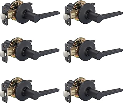 Bras de passage de porte amazonbasics manchester, noir mat, paquet de 6