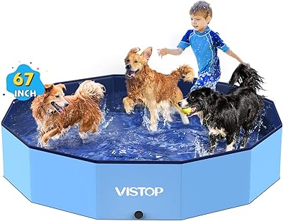 Piscine portable extra large et pliable en plastique dur vestop pour chiens, chats