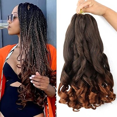 Extensions de cheveux synthétiques bouclées françaises, 16 pouces, cheveux tressés ondulés de qualité