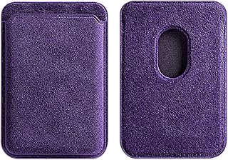 Portefeuille magnétique en alcantara compatible avec apple iphone série 13/14/12, poche pour cartes en faux suède fait à la main, prend en charge magsafe (violet). Diaytar : Acheter moins cher n'a jamais été aussi facile