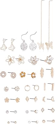 Boucles d'oreilles à tige pour femme or métal sans pierres précieuses