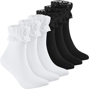 6 paires de chaussettes à volants en dentelle à volants, chaussettes de princesse à la mode pour femmes et filles. Redéfinissez vos attentes shopping avec Diaytar