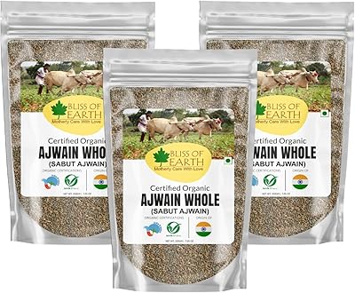 Graines de carambole ajwain biologiques certifiées bliss of earth, épices indiennes et masala