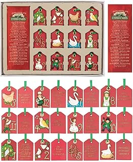 Dixons 12 days of christmas festive red 2 x 2 décorations de noël