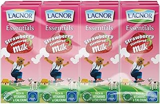 Lait aromatisé à la fraise lacnor 8 x 180 ml