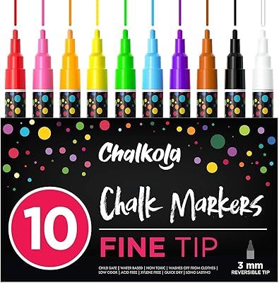 Marqueurs à craie à pointe fine (paquet de 10 3 mm) - marqueurs