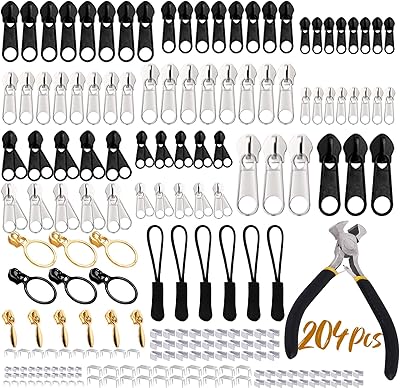 DAILY TREASURES KIT DE RÉPARATION DE FERMETURE ÉCLAIR DE 204 PIÈCES REMPLACEMENT