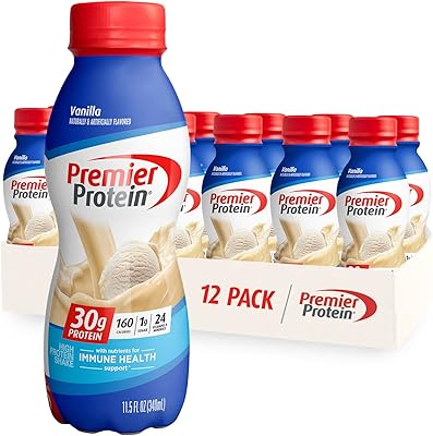 Premier protein shake vanille, 30 g de protéines, 1 g de sucre, 24