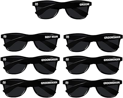 Lunettes de soleil de mariage 7 pièces pour enterrement de vie de garçon