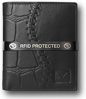 Portefeuille en cuir véritable pour homme (afwm00024brbl_p), noir aéré, rfid