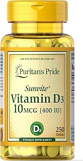 Vitamine d3 puritan's pride 10 mcg (400 ui) - 250 comprimés