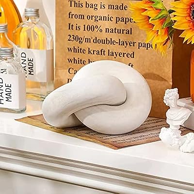 Chaîne décorative en bois au design rustique avec deux maillons (blanc)