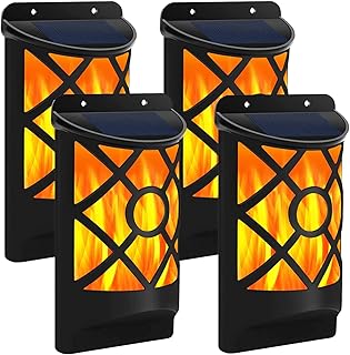 Wish link 4 pièces ensemble de lumières solaires d'extérieur avec flamme