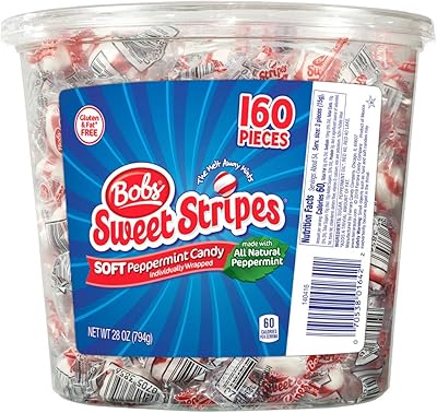 Bonbons à la menthe pop's sweet stripes, 160 pièces, pot de 793 g