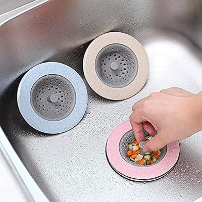 Crépine d'évier de cuisine en silicone 3 pièces, grand bord large de 4,5