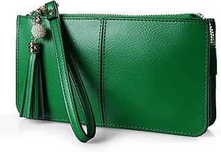 Petit portefeuille multi-poches en cuir véritable pour femme bevin avec fentes pour cartes