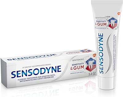 Dentifrice blanchissant sensodyne pour dents et gencives sensibles, dentifrice pour gencives sensibles