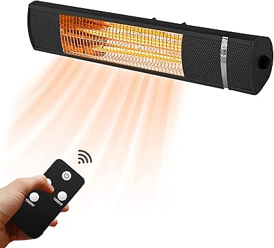 Chauffage électrique extérieur portable 1500 w avec support chauffage à 3
