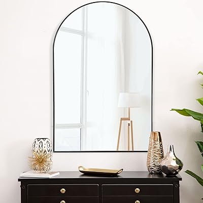 Miroir mural incurvé notetype, 36" x 24", miroir pleine longueur, suspendu ou appuyé