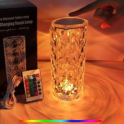 Lampe en cristal hongmao, lampe en cristal rose à commande tactile avec port