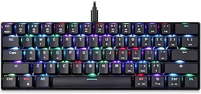 Clavier mécanique filaire portable motospeed 61 touches usb 60% led rvb type c
